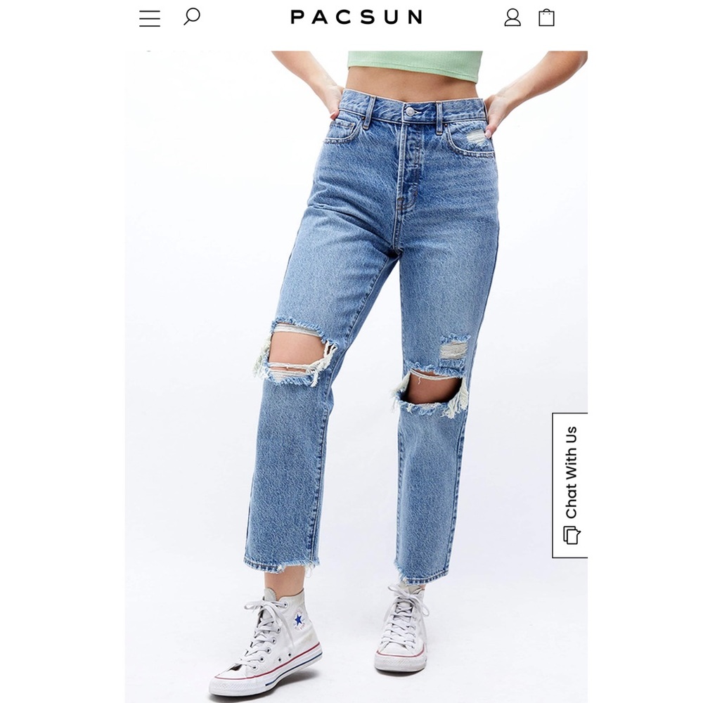 PACSUN High Waisted Straight Leg Jean